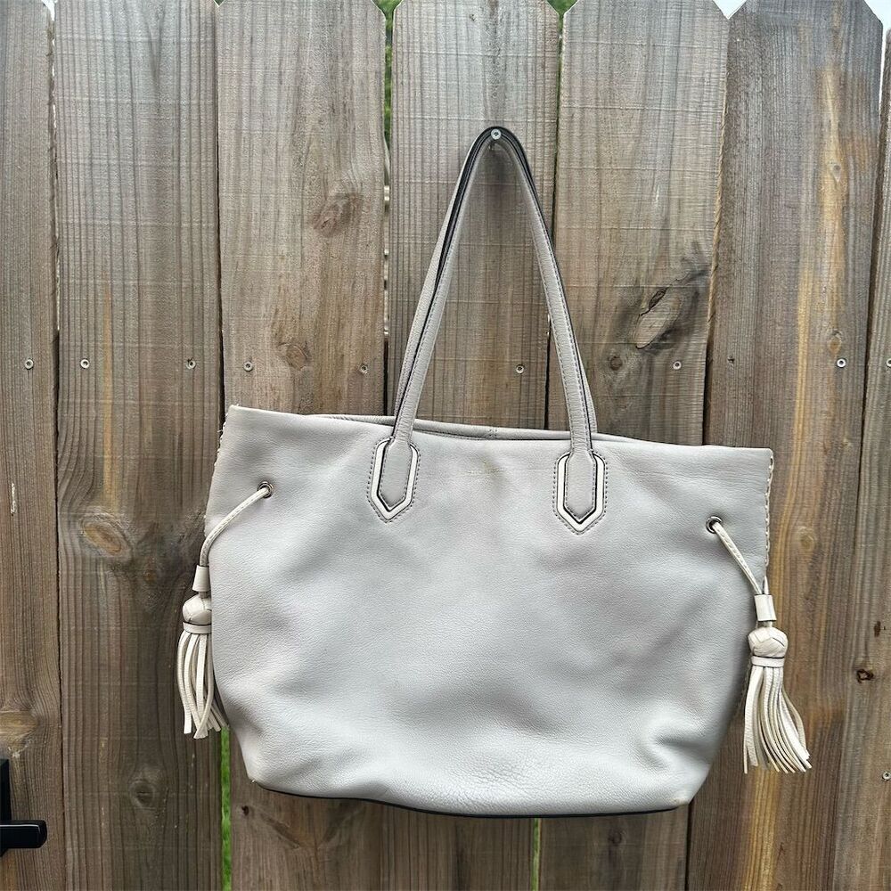 Kate Spade Pebbled Leather Tote Bag with Tassels & Zip Closure - Picture 1 of 14